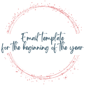Beginning of the year email template